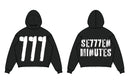 7M ‘777’ Premium Heavyweight Cropped Hoodie (Black/White)