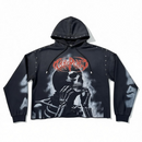 Rare Peace 'Bad' Oversized Cropped Rhinestones Hoodie (Black) RK5039 - FRESH N FITTED