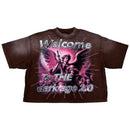 Rare Peace 'Dark Age 2.0' Oversized Rhinestone Cropped T-shirt (DK. Brown) RT5040 - FRESH N FITTED