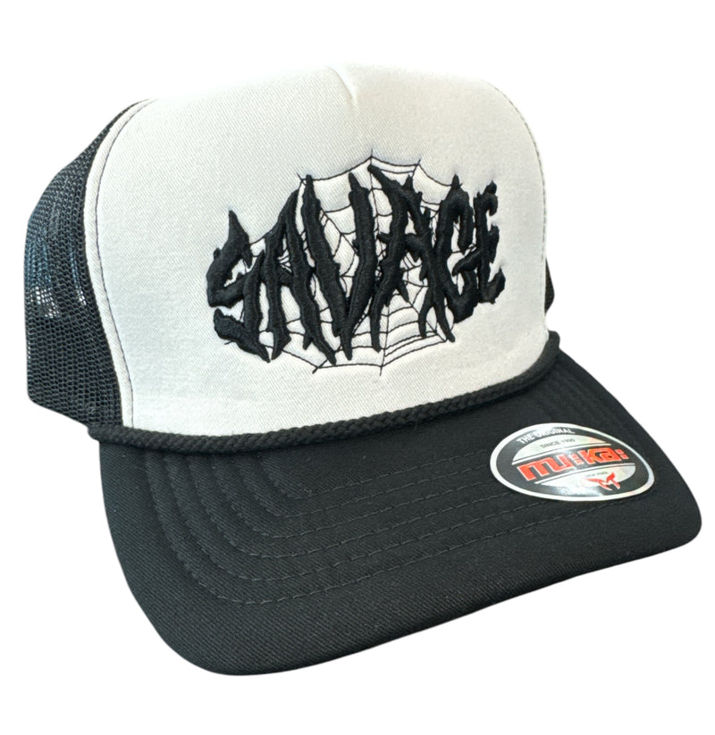 MUKA 'Savage' Trucker Hat (White/Black) T5468