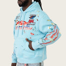 Smoke Rise 'Racing' Double Layer Cropped Hoodie (Sky BL.) FO26S428 - FRESH N FITTED