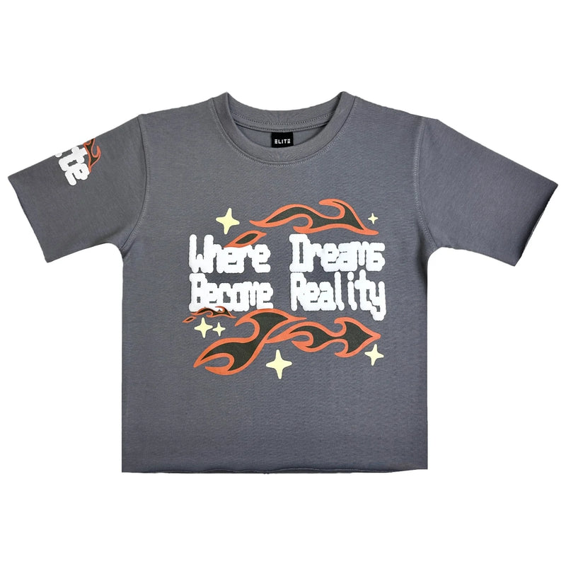 Elite Denim Kids Dreams Premium Cropped Tee (Grey) 4271-JR - FRESH N FITTED