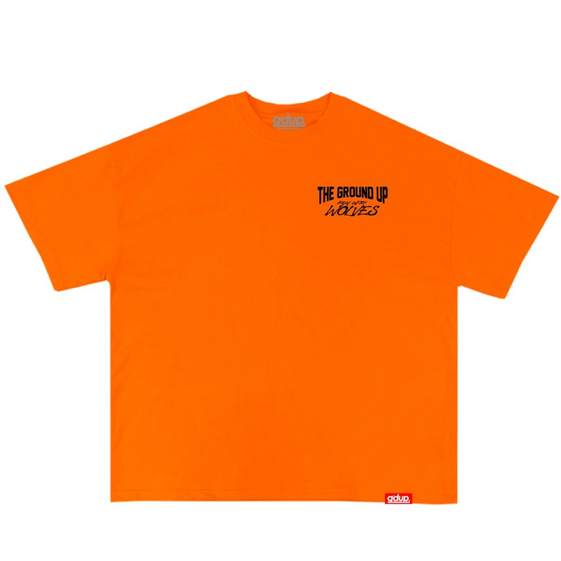 The Ground Up 'Run With Wolves' T-Shirt (Orange) - FRESH N FITTED