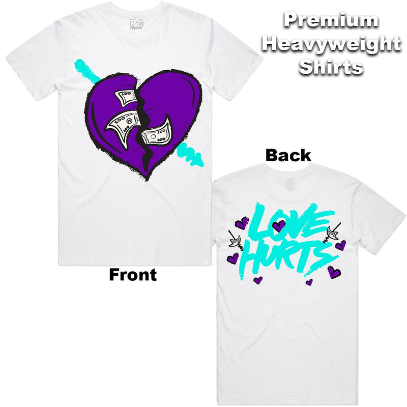 PG Apparel 'Love Hurts' T-Shirt (White/Purple) LHT100 - FRESH N FITTED