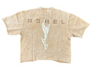 Rebel Denim 'Firefest' Cropped T-shirt (Khaki) 652-168 - FRESH N FITTED