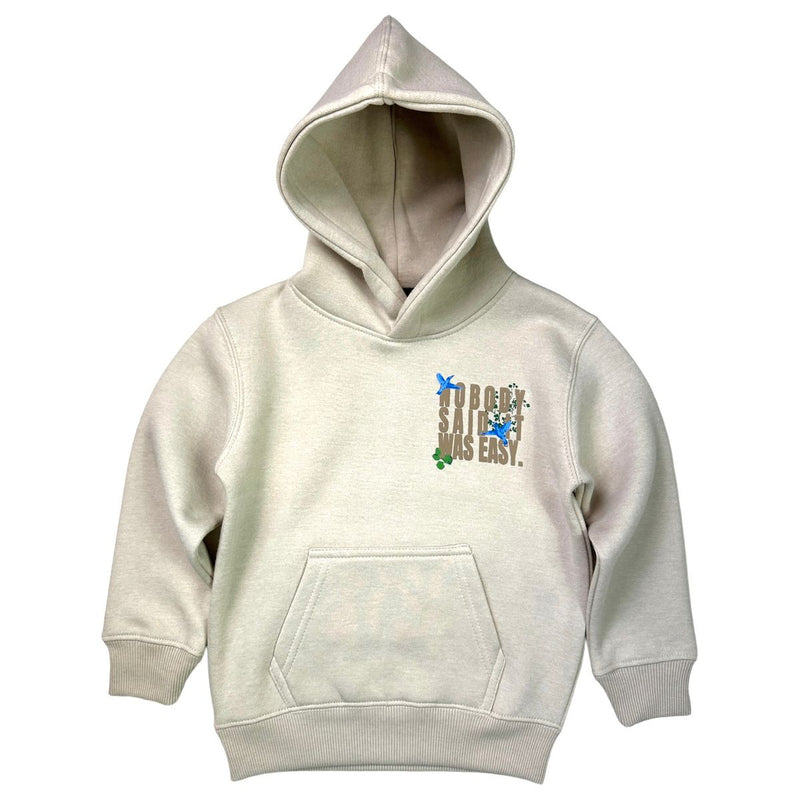 Elite Denim 'Nobody Said It Was Easy' Kids Hoodie (Cream) 4265-JR - FRESH N FITTED