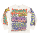 DUAA 'Street' Rhinestone Long Sleeve Thermal Shirt in White
