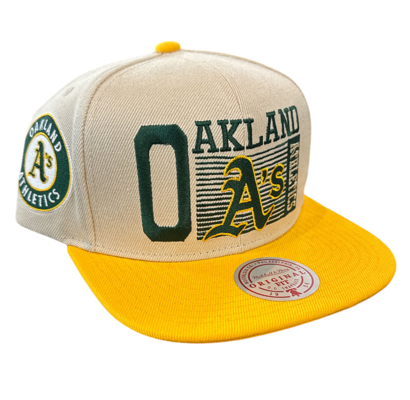 Mitchell & Ness 'Oakland Athletics' MLB Speed ZoneSnap Back Hat (Off White) HHSS7558