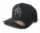 MUKA Leather Cross snapback hat black S4522