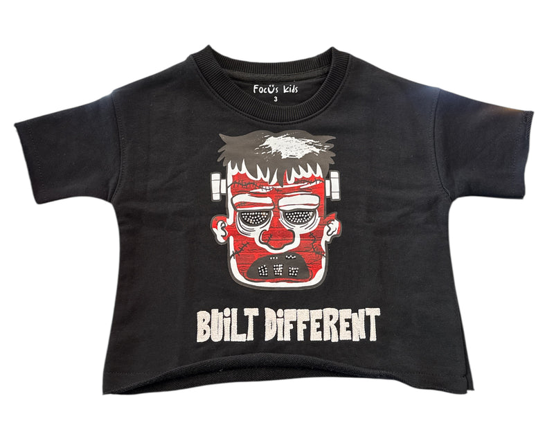 Focus Kids 'Face' Cropped T-Shirt (Black) 80710T/K