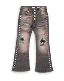 NOBLE Kids 'Studded' Premium Flared Denim in Taupe