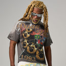 DUAA 'WC 93' Rhinestone T-Shirt in Grey
