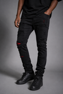 Makobi 'Modena' Denim In Black W/Red