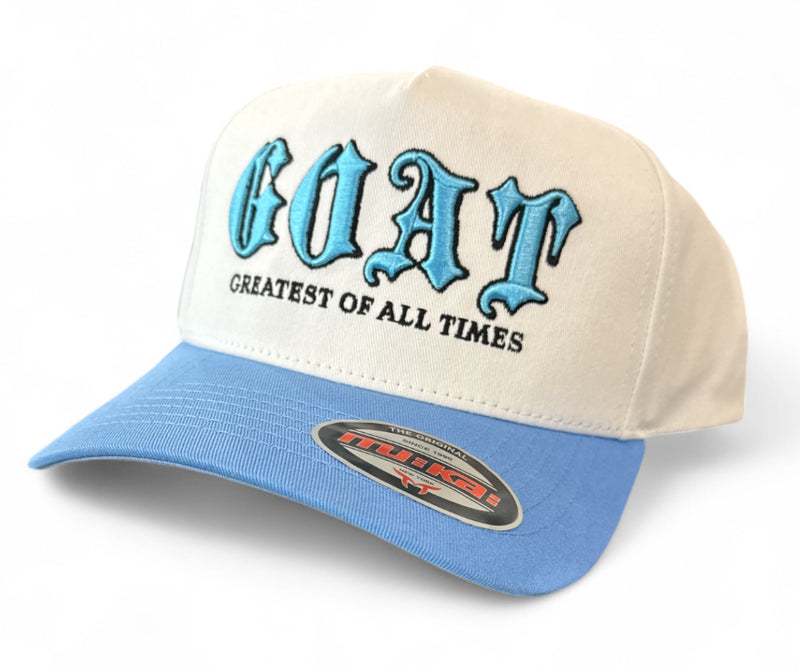 MUKA 'Goat' Snapback Hat (White/Blue) S4494