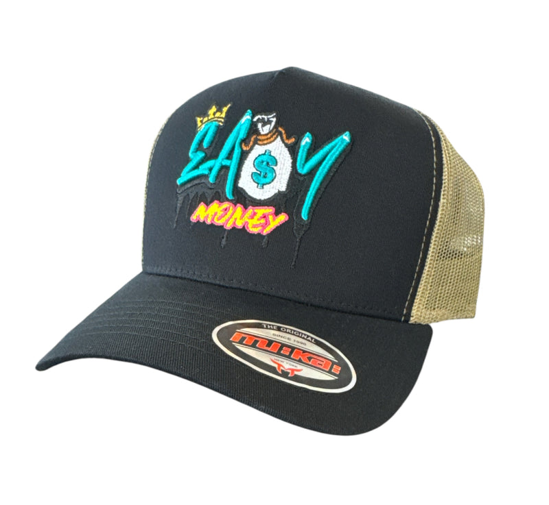 Muka 'EA$Y Money' Trucker Hat (Black) TN5358 - FRESH N FITTED