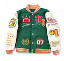 Rebel Minds Kids 'State Of Mind' Melton Varsity Jacket (H.Green) 852-B562
