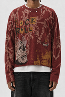 Kleep Agate S/N Jersey Long Sleeve Crop Top Tee In Red KT1880S