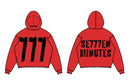 7M ‘777’ Premium Heavyweight Cropped Hoodie (Red/Black)