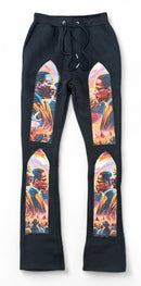 Black Pike 'Legends' Tapestry Stacked Sweatpants (Black) FB2536S
