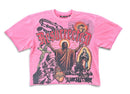 Rebel Minds 'Jesus Relic' Cropped T-Shirt in Pink