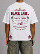 Black Label 'Tropical' T-Shirt In White