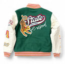 Rebel Minds Kids 'State Of Mind' Melton Varsity Jacket (H.Green) 852-B562