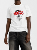 R3TRO WORLD 'Good Vibes' T-Shirt In White