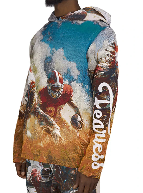 Majestik 'Football' Tapestry Hoodie (Beige) TH2420 - FRESH N FITTED