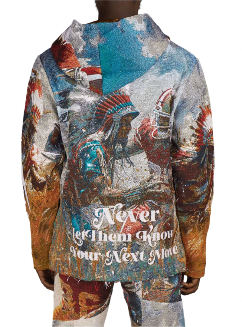 Majestik 'Football' Tapestry Hoodie (Beige) TH2420 - FRESH N FITTED