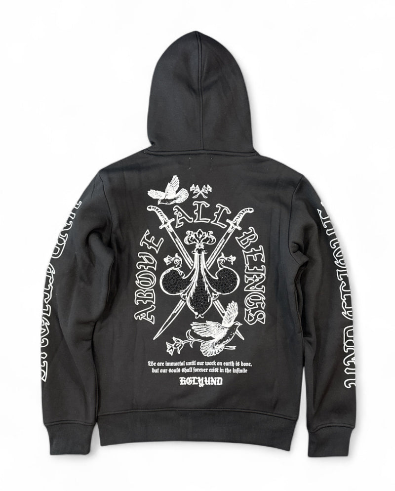 Highly Undrtd 'Above All' Rhinestone Zip-Up Hoodie (Black) UF5604