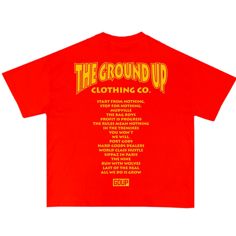 The Ground Up 'Reaper' T-Shirt (Red) - FRESH N FITTED