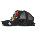 Ed Hardy 'Tiger' Rhinestone Trucker Hat (Black) EHH0001-1RS - FRESH N FITTED