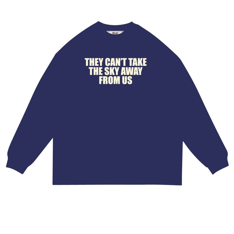 Birds "Cant Take The Sky" Navy Premium Oversized Box Long Sleeve - Fresh N Fitted Inc