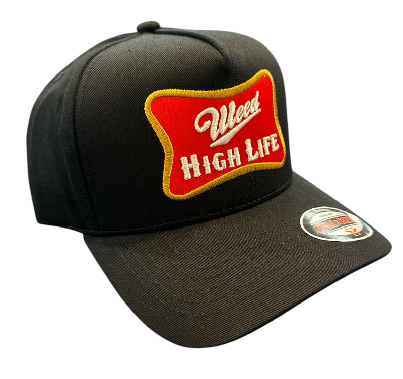 Muka 'Weed High Life' Snapback Hat (Black) S4437 - FRESH N FITTED