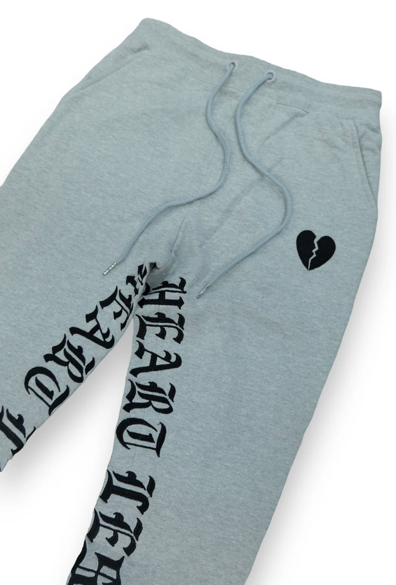 Focus 'Heartless' Stacked Sweatpants (Grey) - FRESH N FITTED