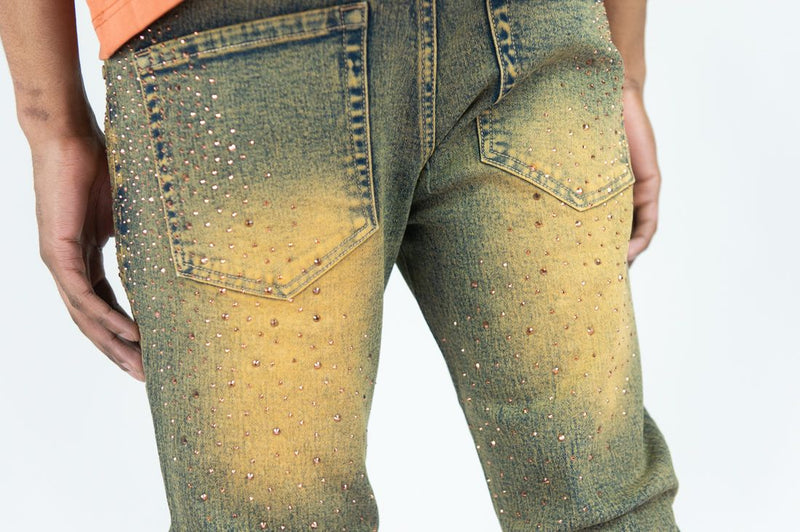 Roar Denim 'Rhinestone' Stacked Flare Denim (Rust) G52-669