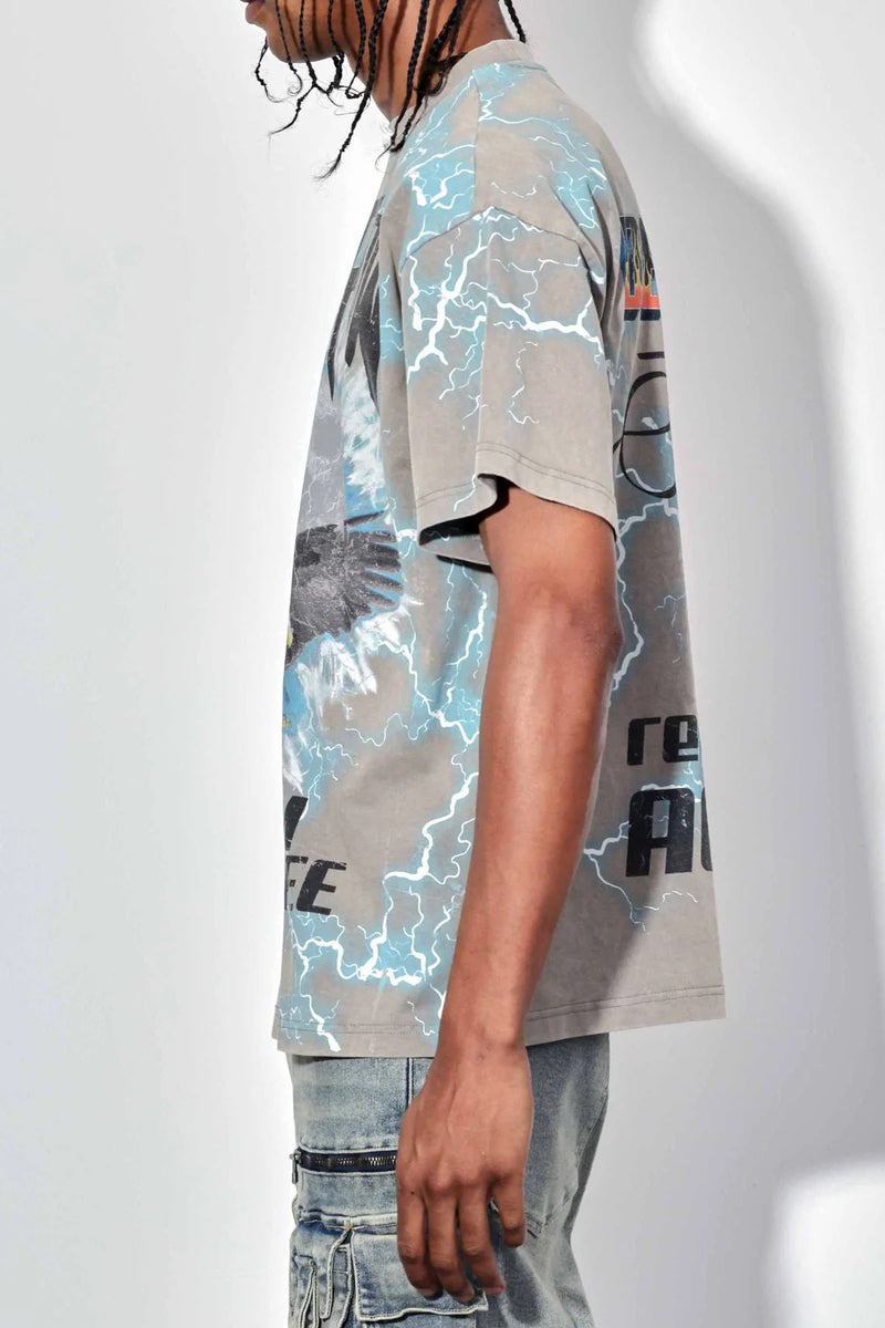 First Row ‘Fredom Is Not Free’ Washed T-Shirt (Grey) FRT2163 - FRESH N FITTED