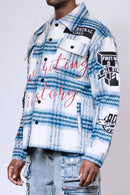 First Row 'Ancestral Call' Multi Patches Wool Shaket (Blue) FRJ2091A - FRESH N FITTED