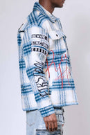 First Row 'Ancestral Call' Multi Patches Wool Shaket (Blue) FRJ2091A - FRESH N FITTED