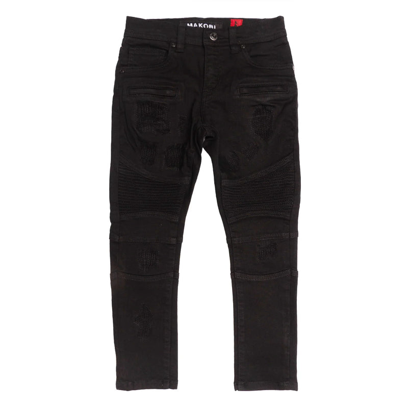 Makobi Kids 'Rick Biker' Denim (Black) B1786 - Fresh N Fitted Inc