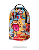Sprayground Collage Of Fun backpack with colorful printed design, durable fabric, and adjustable straps for everyday accessories.