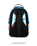 Sprayground Pac-Man collab backpack featuring colorful design, adjustable straps, and multiple compartments for accessories.