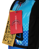 Sprayground Pac-Man Collab backpack with colorful graphic design, featuring the official SG Crew logo and adjustable straps.