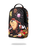 Sprayground Looney Tunes Tazmanian Devil backpack with colorful cartoon design and adjustable straps for kids and teens.