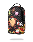 Sprayground Looney Tunes Tazmanian Devil backpack featuring vibrant cartoon character design and adjustable straps.