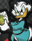 Sprayground Scrooge McDuck money counter backpack featuring cartoon character and bold design, perfect for accessories and casual use.