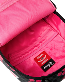 Sprayground Disney Alice in Wonderland Cheshire Cat Mad Shark backpack with colorful cartoon design and adjustable straps.