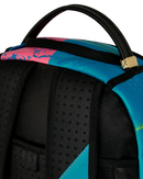 Sprayground Pink Panther Art Heist backpack with pink and black design, featuring cartoon Pink Panther character and artistic detailing.