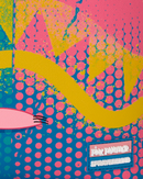 Sprayground Pink Panther Art Heist backpack with vibrant pink and black design, featuring cartoon Pink Panther character and artistic details