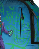 Sprayground DC Joker No Rules backpack featuring comic-style Joker design and adjustable straps.